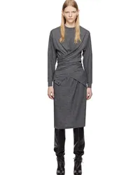 Christophe Lemaire SSENSE Exclusive Gray Trompe L'Œil Midi Dress Mjgrey