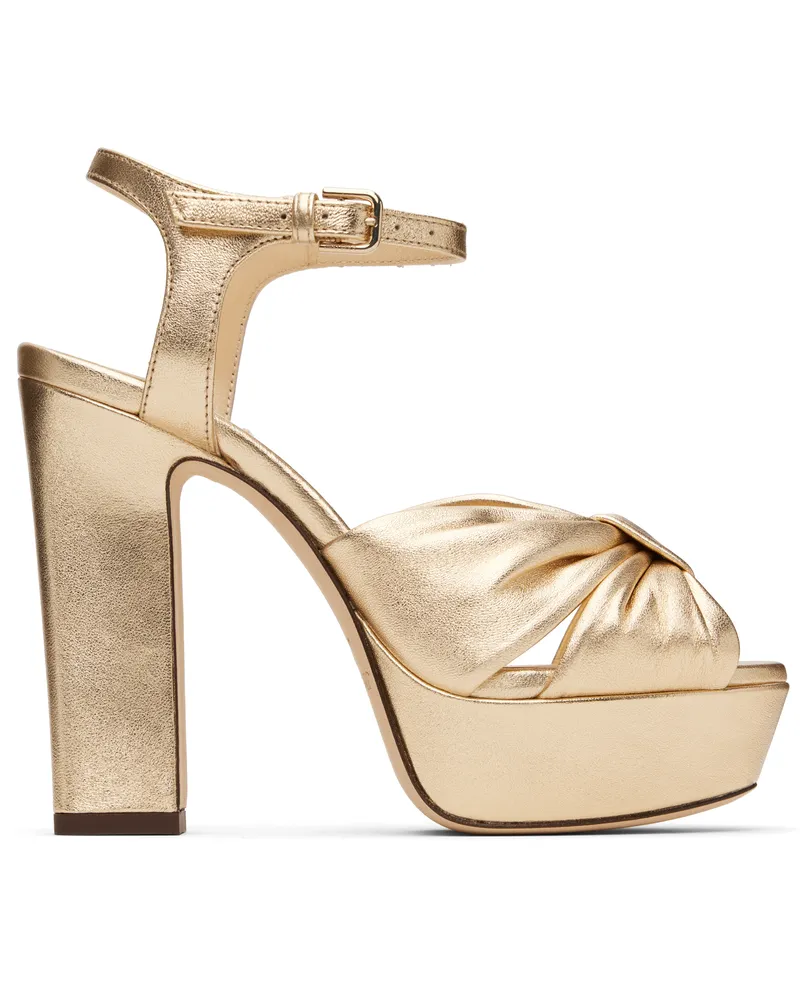 Jimmy Choo Gold Heloise 120 Heeled Sandals Gold