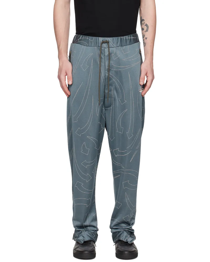 Vivienne Westwood Gray Embroidered Track Pants P303g0