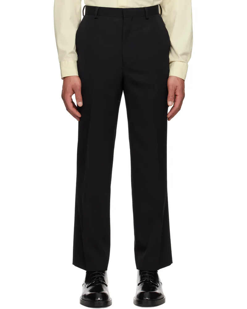 AURALEE Black Light Wool Max Gabardine Trousers Top