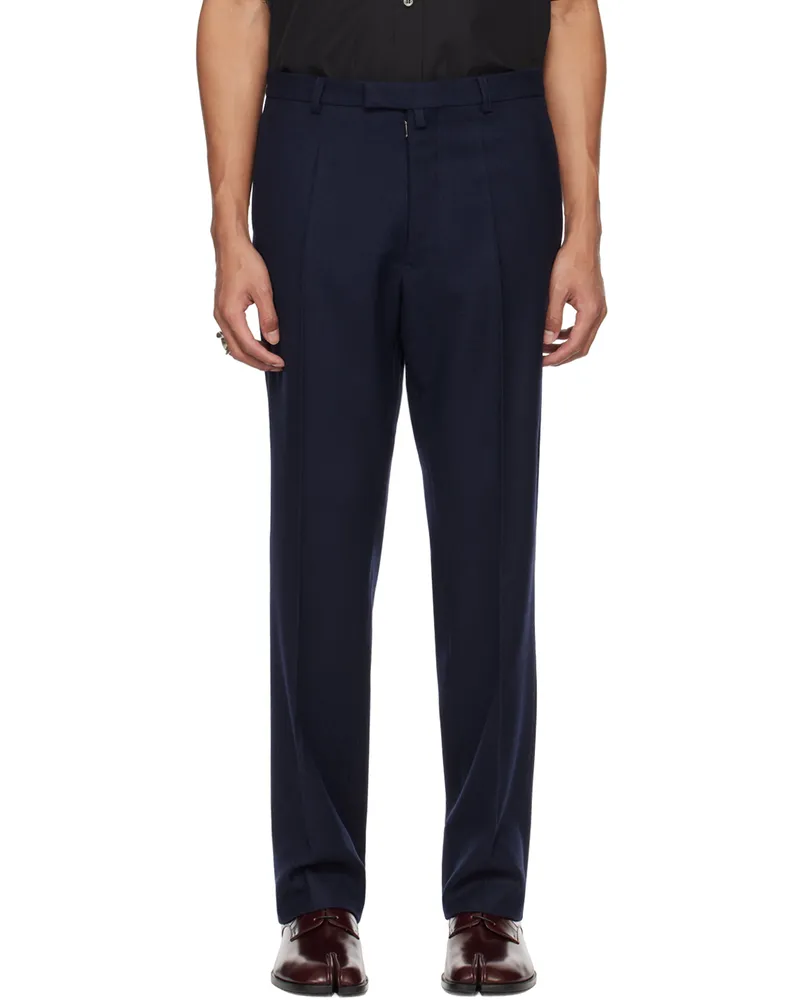Maison Margiela Navy Pleated Trousers 524