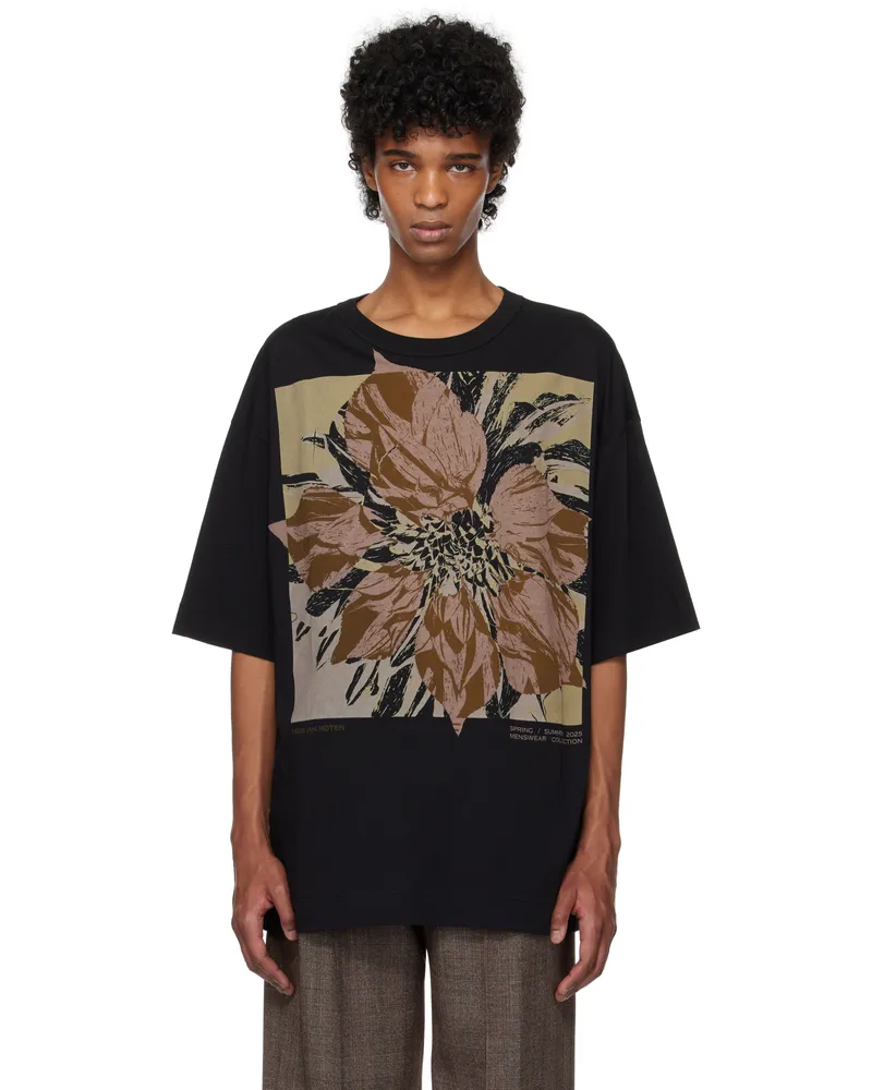 Dries van Noten Black Logo Graphic T-shirt 900