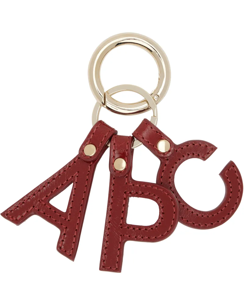 A.P.C. Gold & Red Lettres 'A.P.C.' Keychain Gaa