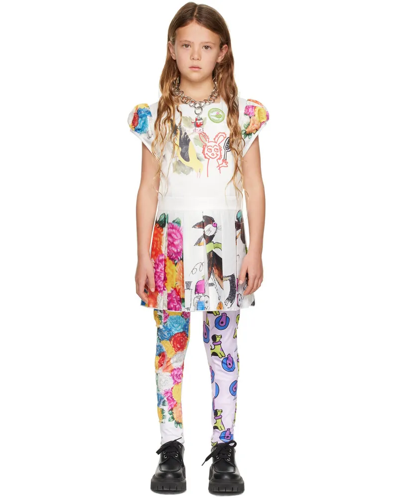 CHOPOVA LOWENA SSENSE Exclusive Kids White Bird & Floral Dress White