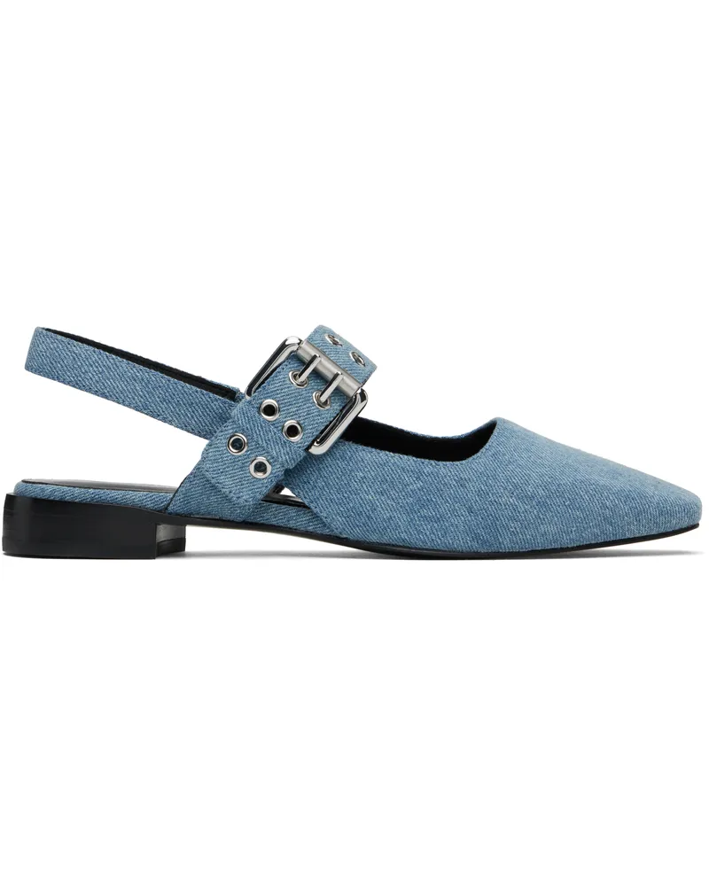 Rag & Bone Blue Astra Slingback Ballerina Flats Dnm