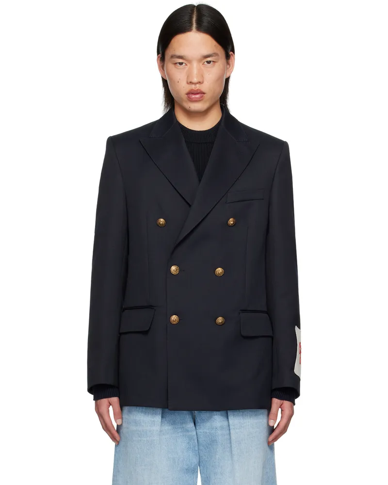 Golden Goose Navy Double-Breasted Blazer Dark