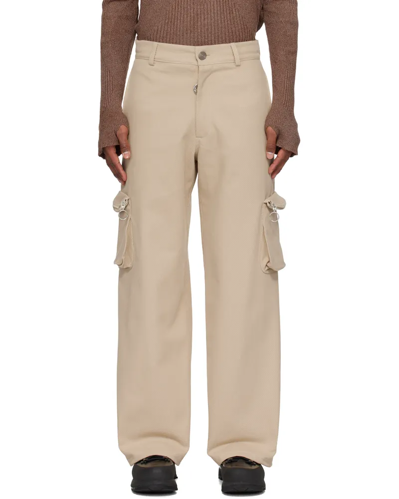 Charlie Constantinou Beige Multi Pocket Cargo Pants Beige