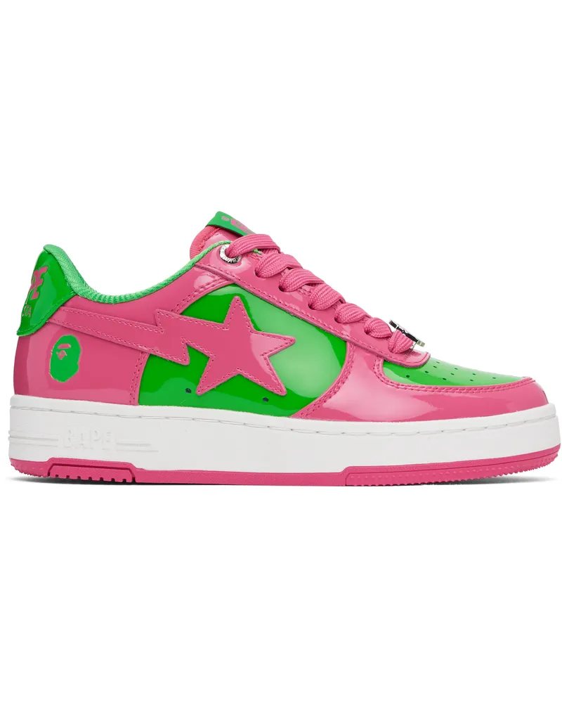 BAPE Pink & Green 'BAPE' STA #1 Sneakers Pink