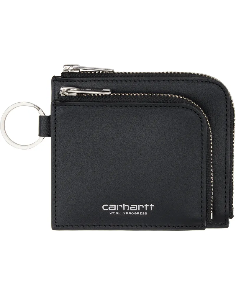 Carhartt WIP Black Double Vegas Zip Wallet 0m4xx