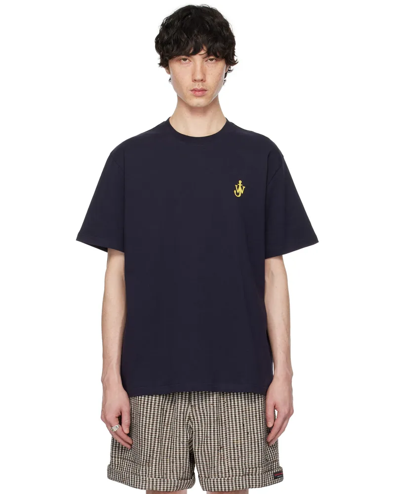 J.W.Anderson Navy Anchor Embroidery T-shirt 898