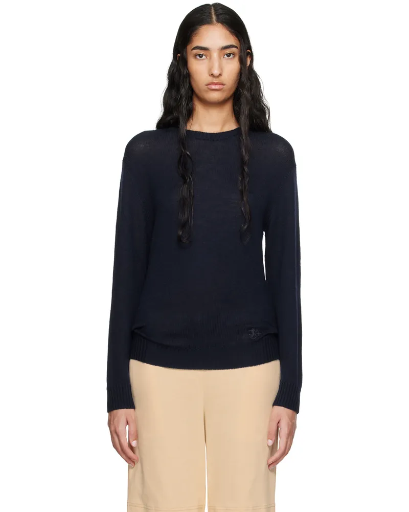 Jil Sander Navy Virgin Wool Sweater 402