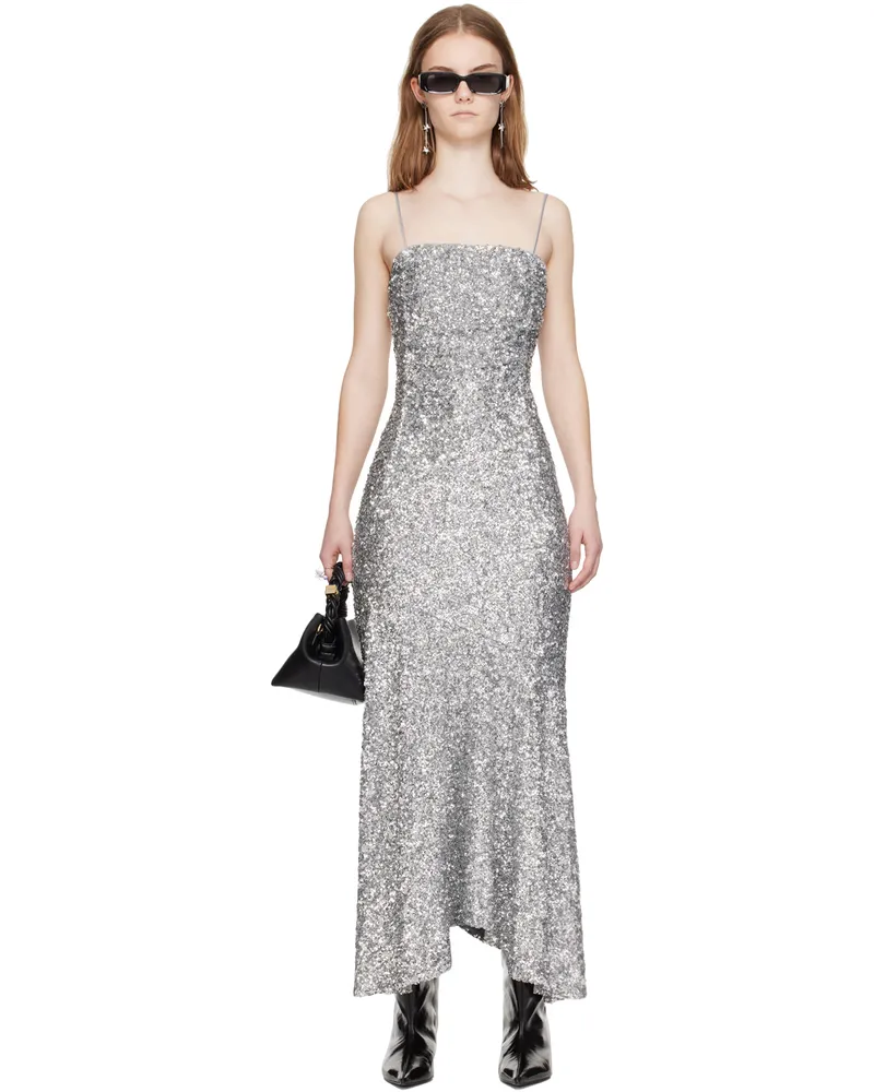 Ganni Silver 3D Maxi Dress 018