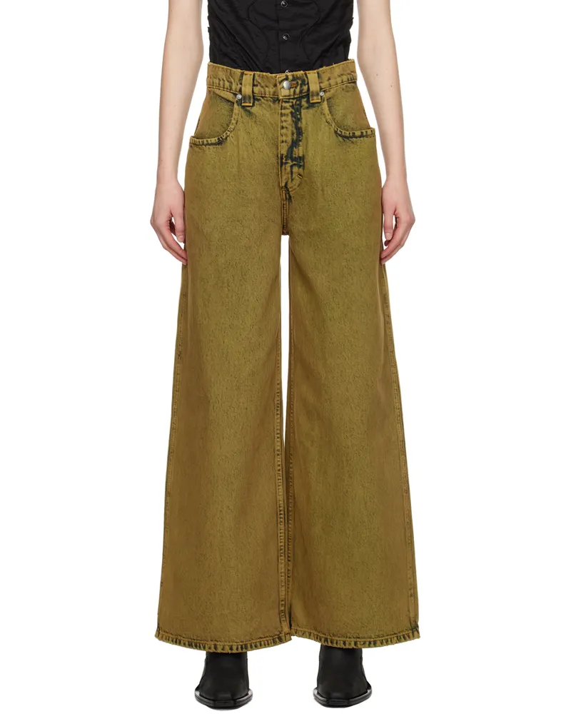 Eckhaus Latta Khaki Ultra Wide Leg Jeans Swamp