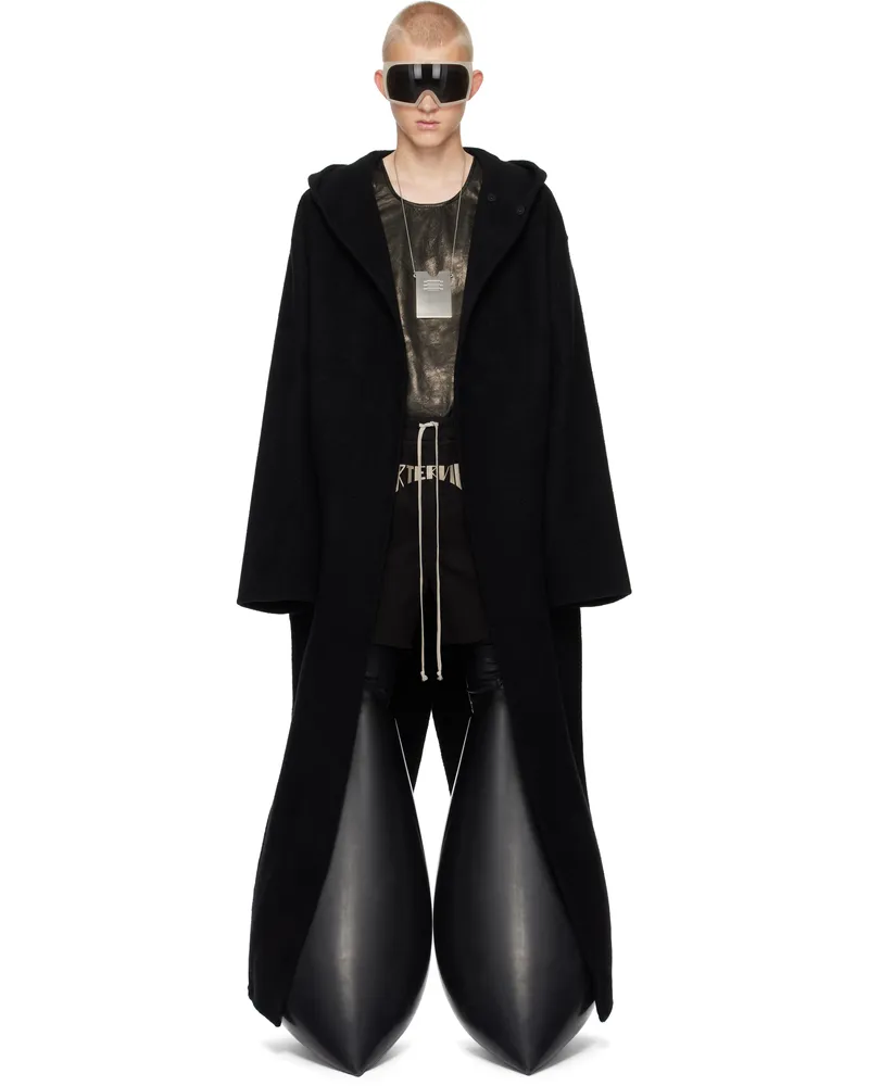 Rick Owens Black Porterville Hooded Robe Long Coat 09