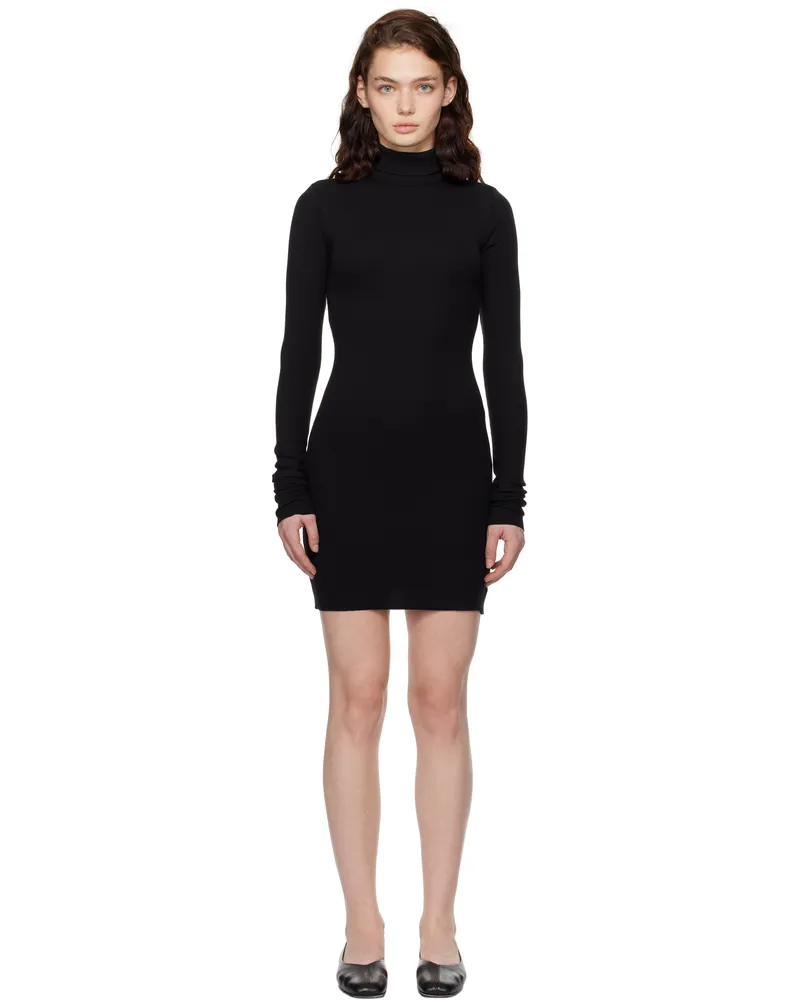 ÉTERNE Black Long Sleeve Turtleneck Minidress Black