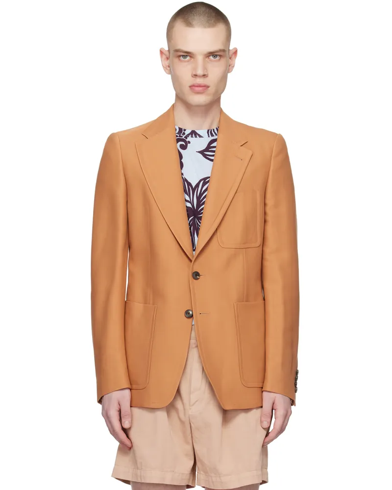 Dries van Noten Tan Slim-Fit Blazer 700
