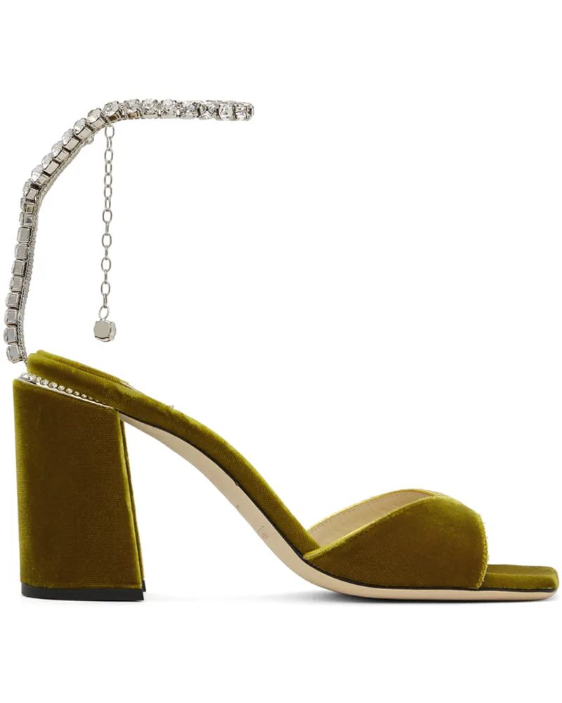 Jimmy Choo Green Saeda 85 Heeled Sandals Citrine