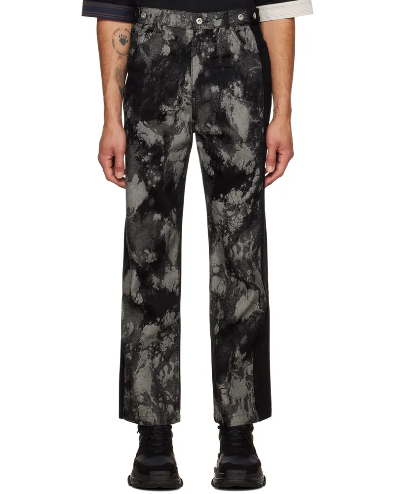 Feng Chen Wang Black Paneled Jeans Black