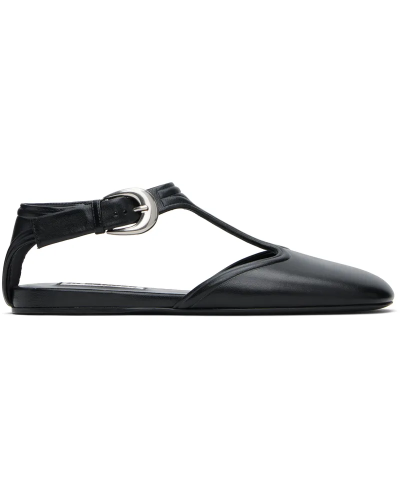 Jil Sander Black Mary Jane Ballerina Flats 001