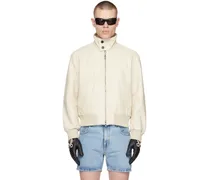 Beige Harrington Leather Jacket