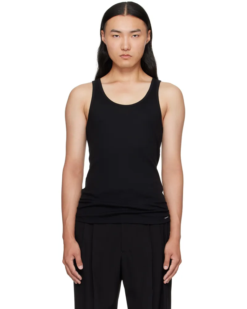 Tom Ford Black Cotton & Modal Rib Tank Top 002black