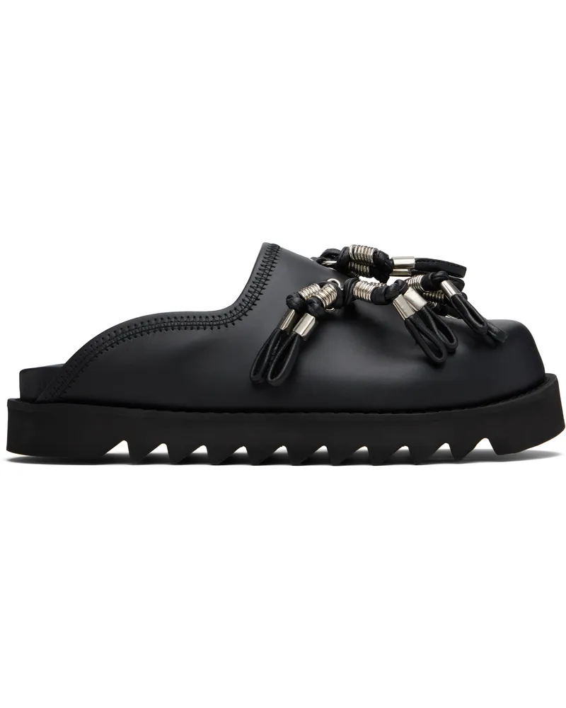 Toga Black Leather Loafers Black