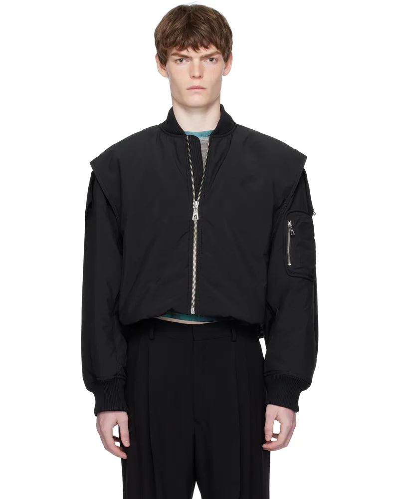 Jean Paul Gaultier Black 'The Hooded' Bomber Jacket 00-black