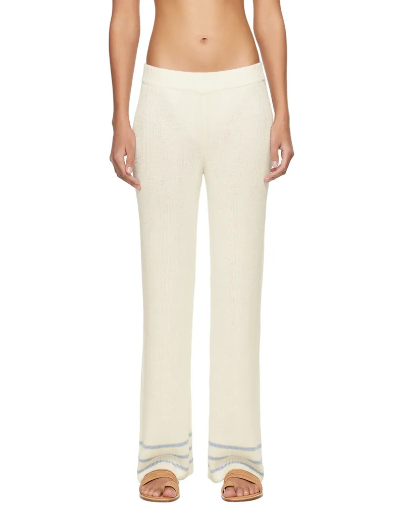 BODE Off-White Quincy Stripe Trousers Cream