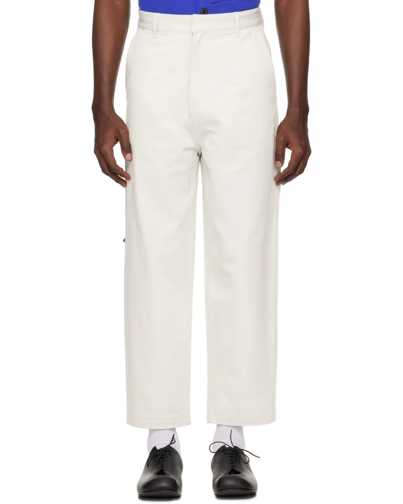 Adererror Beige Significant Patch Trousers Ivory