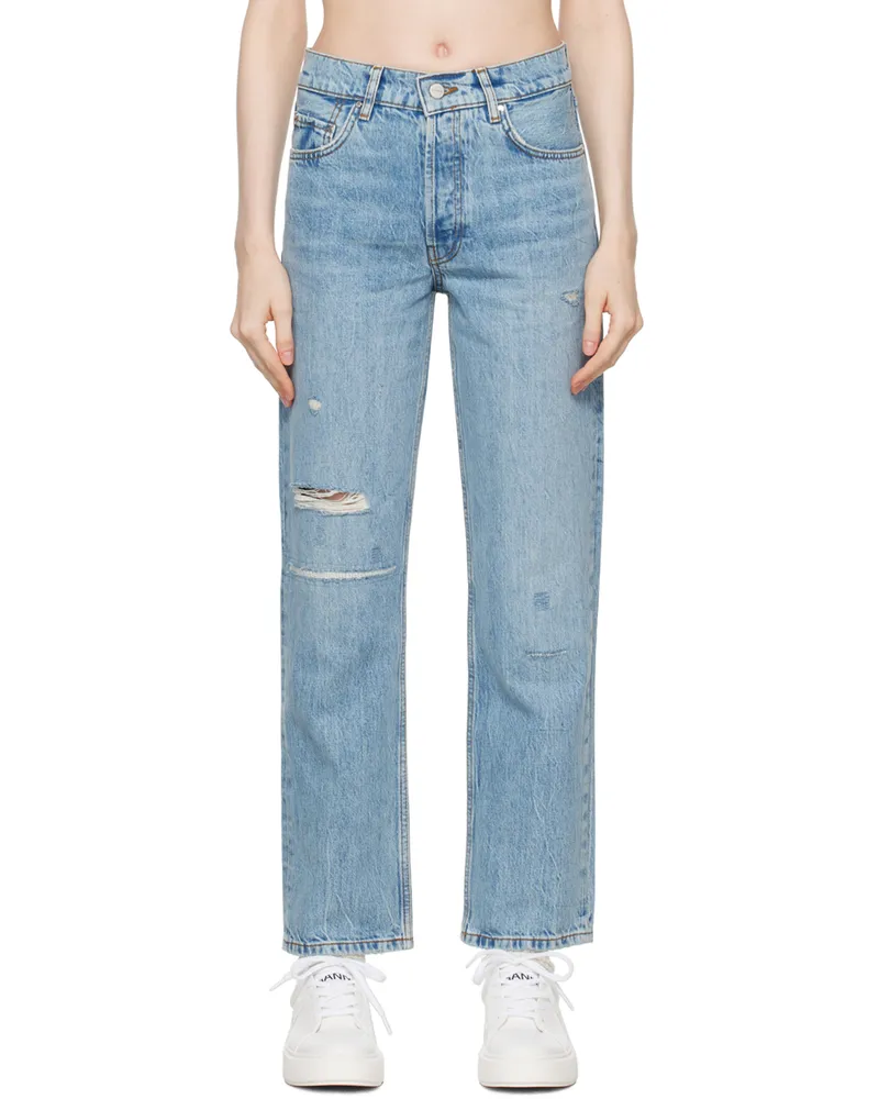 Anine Bing Blue Benson Jeans Washed