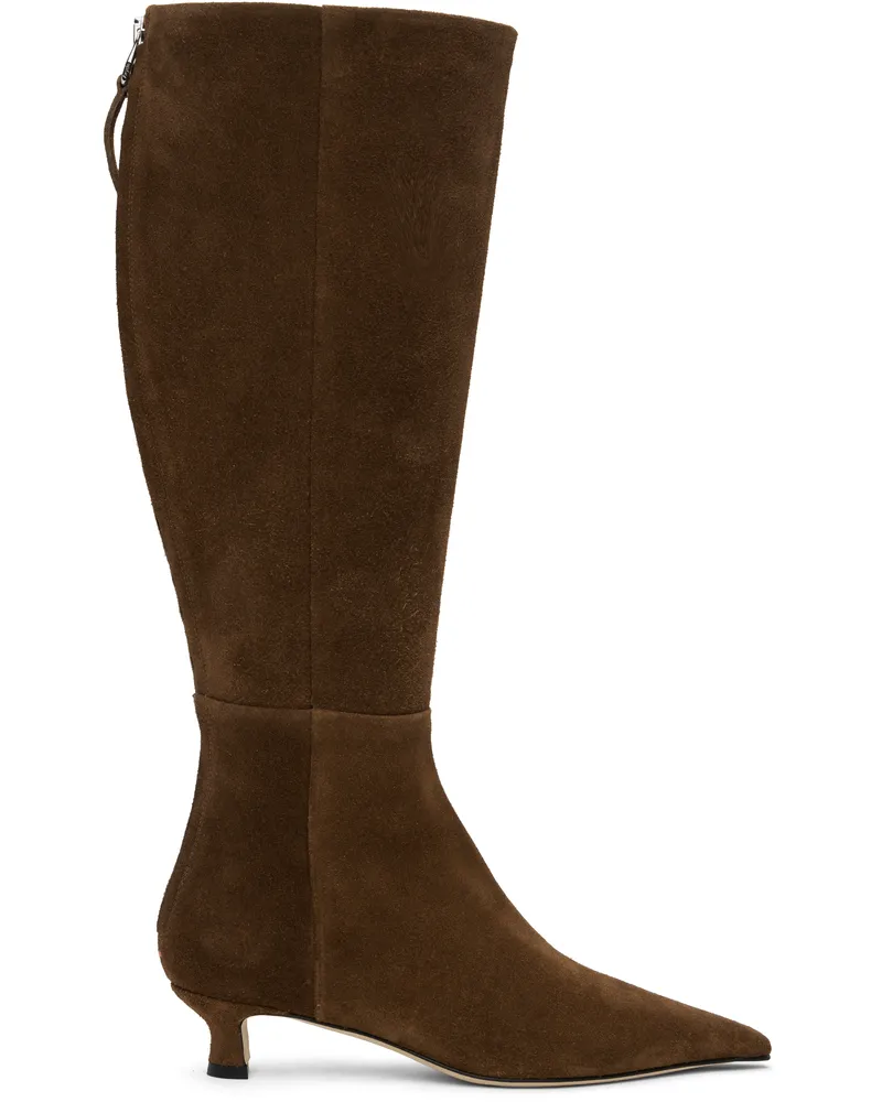 aeyde Brown Zazie Suede Tall Boots Brown