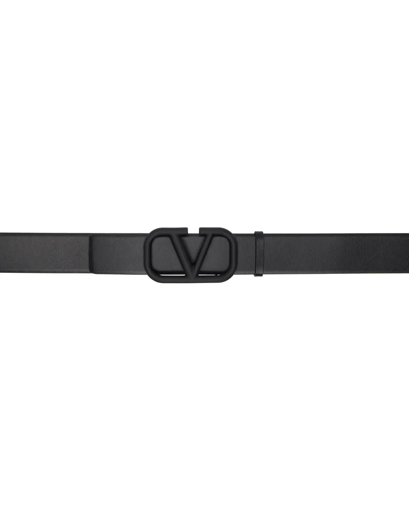 Valentino Garavani Black VLogo Signature Calfskin Belt 0no