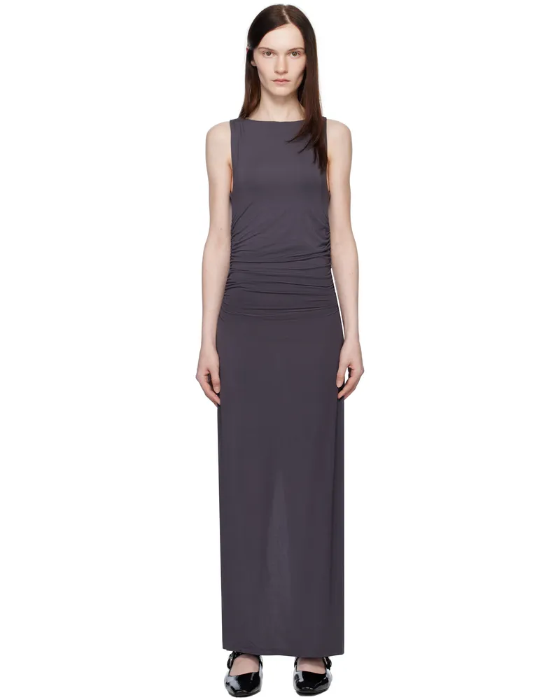Rag & Bone Gray Luca Shirred Maxi Dress Wetiron