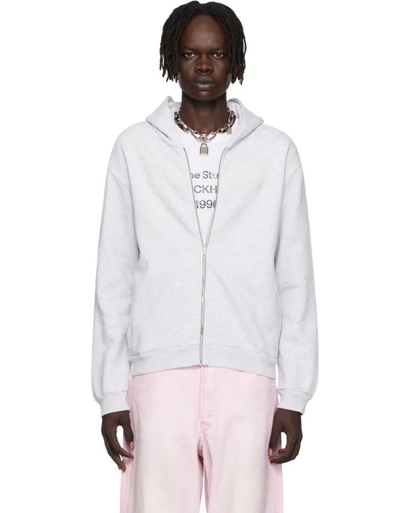 Acne Studios Gray Zipper Hoodie 92h