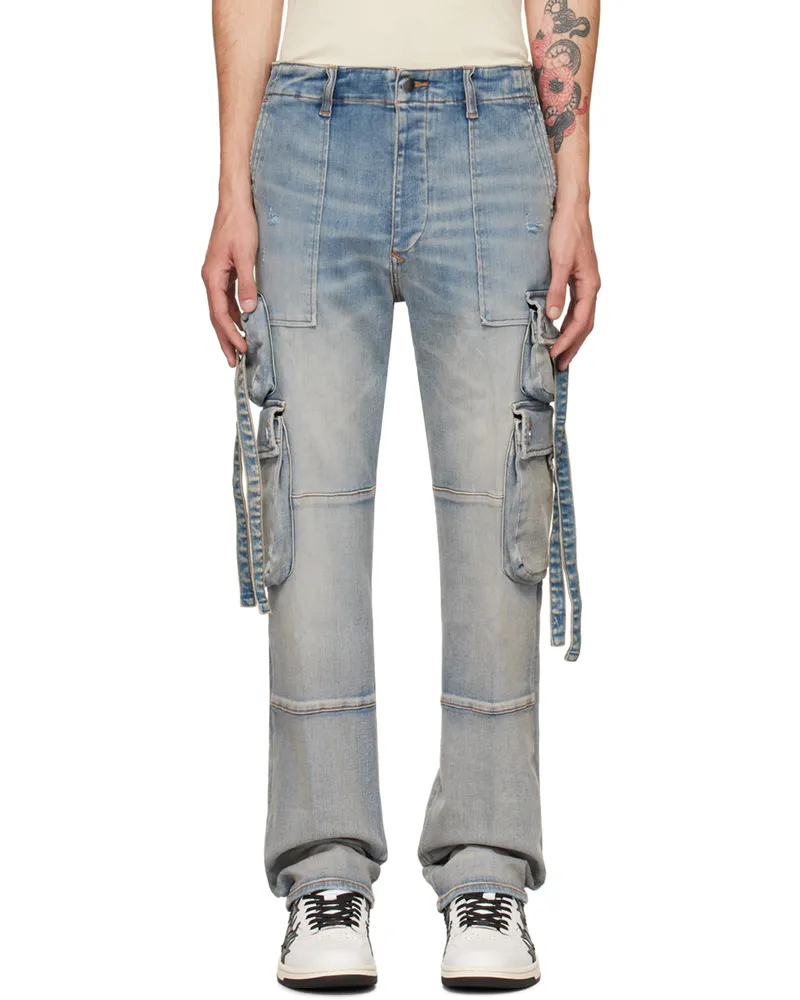 Amiri Blue Tactical Cargo Pants Antique