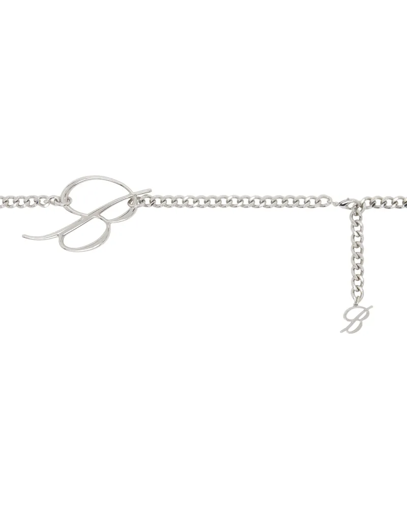 Blumarine Silver 'B' Monogram Belt N0996