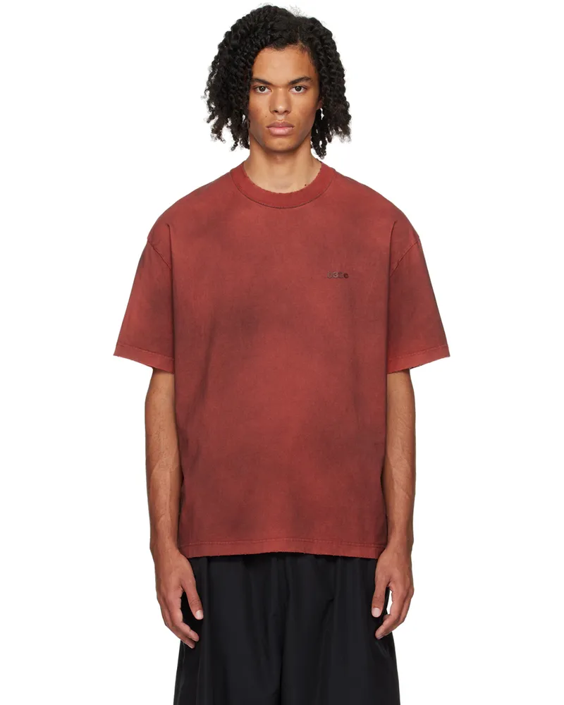 032c Red 'Icarus With No Sun' T-Shirt Stained