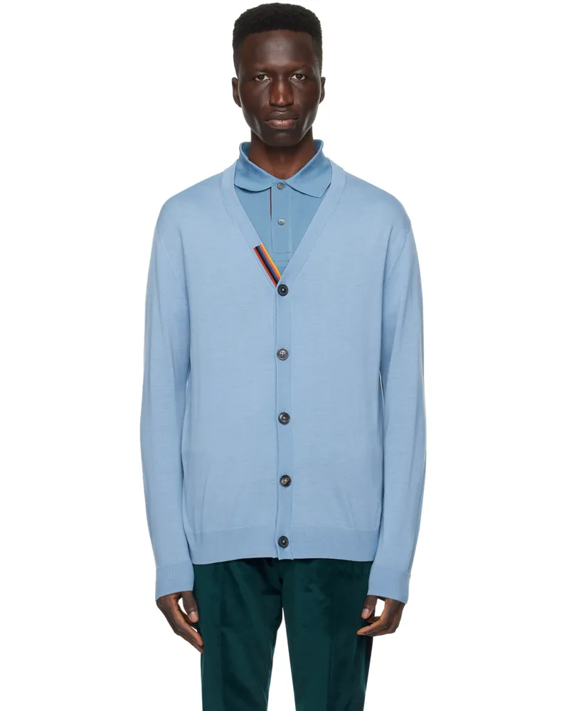 Paul Smith Blue Striped Cardigan 41