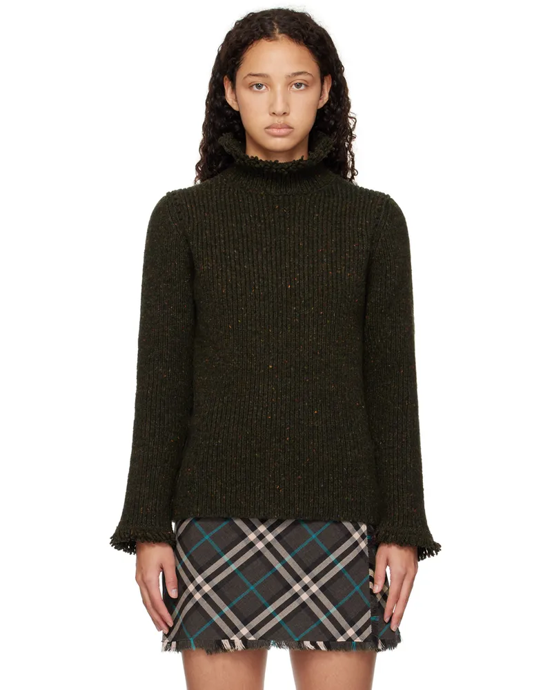 Burberry Green Wool Sweater Glen