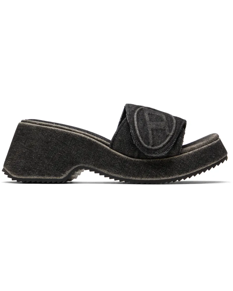 Diesel Black Sa-Oval D Pf W Heeled Sandals H1939