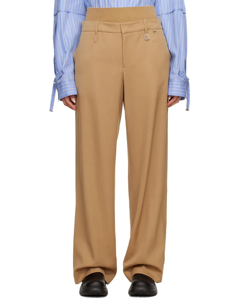 Wooyoungmi Beige Paneled Trousers Beige