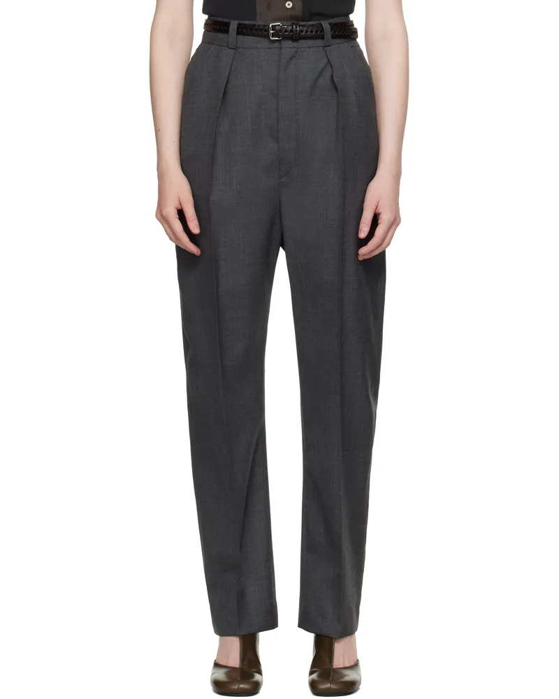 Christophe Lemaire Gray Dropped Crotch Soft Trousers Mu099