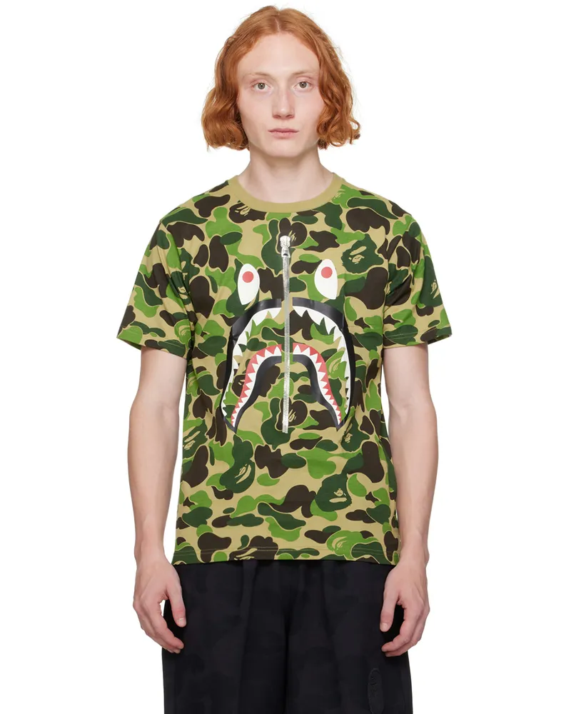 BAPE Green ABC Camo Shark T-Shirt Green