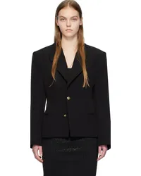 Versace Jeans Black Lace-Up Blazer Eblack