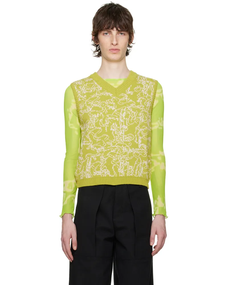 SERAPIS Green & Beige Sandstorm Vest Lime