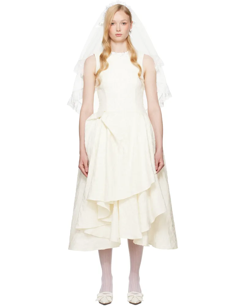 SHUSHU/TONG SSENSE Exclusive Bridal Capsule Irregular Hem Midi Dress Wh100