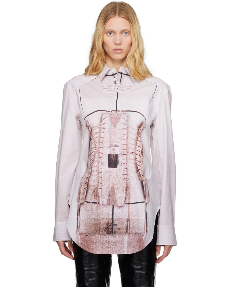 Jean Paul Gaultier Pink 'The Trompe-L’Œil' Corset Shirt 260100-dustypink