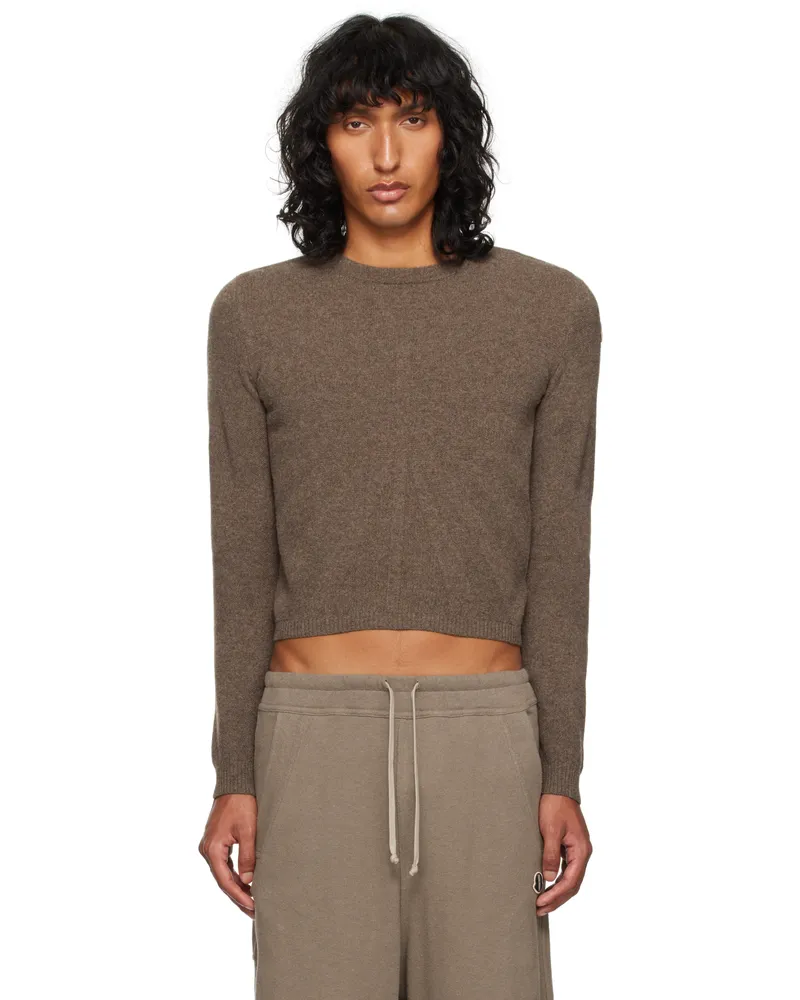 Rick Owens Moncler + Rick Owens Gray Biker Level Round Neck Sweater 25u