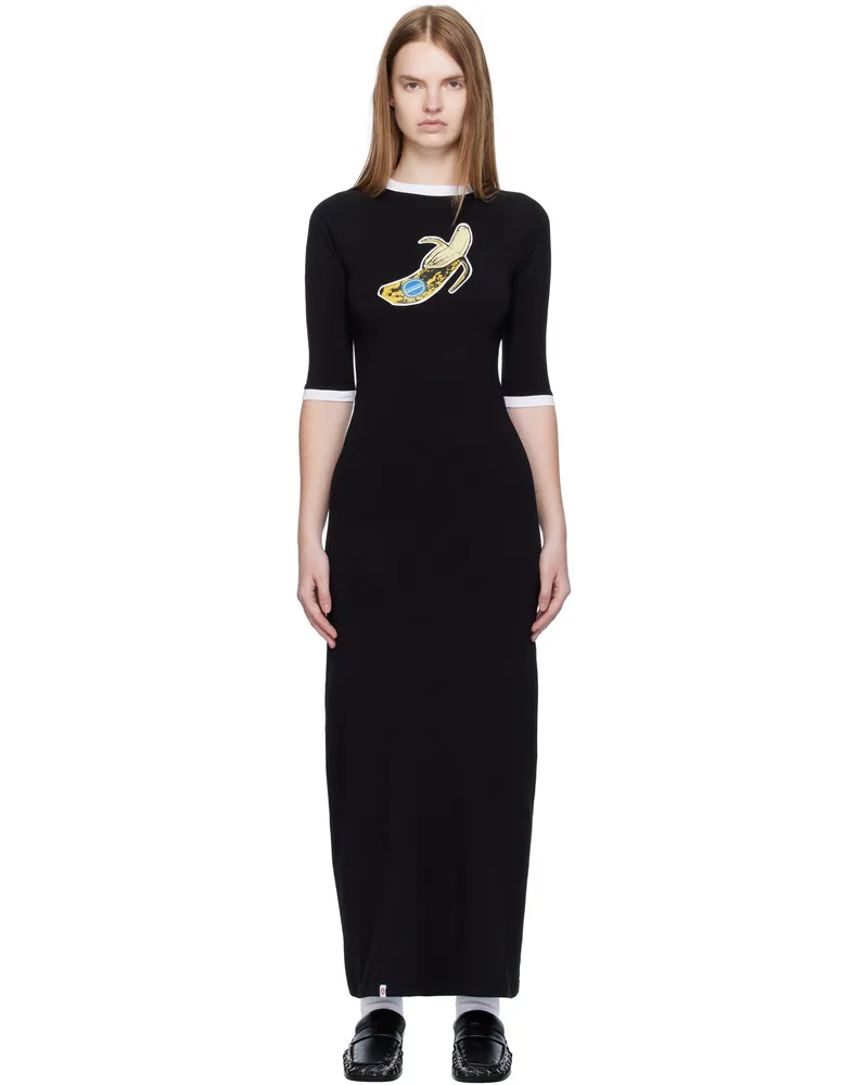 Charles Jeffrey Loverboy Black Raglan Baby Tee Midi Dress Black