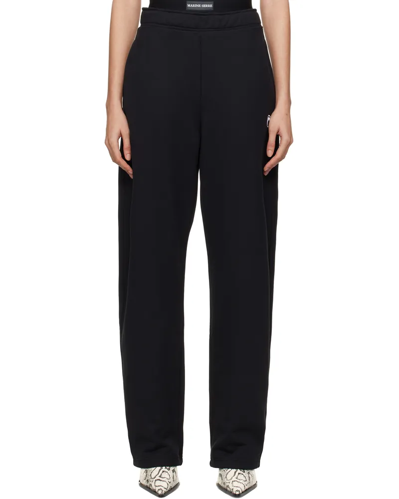 Marine Serre Black Moon Logo Fleece Sweatpants Bk99